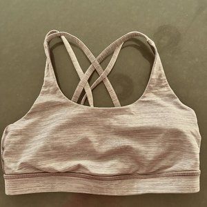 Lululemon Energy Bra - Purple w stripes, size 6